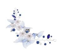 WOONEKY Handmade Butterfly Bridal Headband With Crystal Rhinestones And Pearl Flowers Elegant Wedding Hairpiece For Women Fit For Brides And Parties