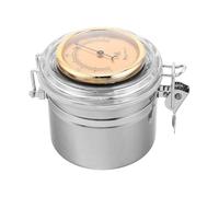 WOONEKY Humidor de Acero Inoxidable para Prolongar la Vida del Cigarro con Higrómetro Integrado y Humidificador Metálico Adecuado para Colección y Uso al Aire Libre