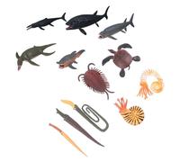 WOONEKY Juego de 12 Figuras de Animales Marinos Prehistóricos Modelo de Criatura Marina Realista para Juguete Cognitivo Educativo de Ciencias Naturales Set Interactivo para
