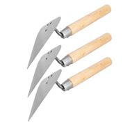 WOONEKY Juego de 3 Llanas para Albañilería de Acero Inoxidable con Mango de Madera Ergonómico Llana Triangular para Yeso Herramienta Práctica para Revestimientos y Mortero