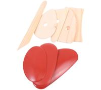 WOONEKY Juego de 8 Piezas de Herramientas para Modelar Arcilla, Mango de Madera y Raspadores de Goma, para Esculpir y Tallar Cerámica en Manualidades de Cerámica y Alfarería, Uso