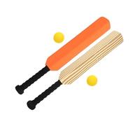 WOONEKY Juego De Bates De Béisbol De Plástico y Pelota Para Niños, Tamaño Mediano, Ligero y Ergonómico, Color Naranja Diseño Madera, Adecuado Para Juegos Al Aire Libre y Entrenamiento, Set De 4 Piezas