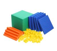 WOONEKY Juego de Cubos Matemáticos de Espuma Eva Coloridos, Bloques de Conteo Numéricos Educativos para Primaria, Modelo Decimal para Aprendizaje y Enseñanza Matemática Interactiva