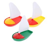 WOONEKY Juguetes de Baño Barcos de Vela para Niños 3 Piezas (Grande Mediano Pequeño) Plástico Flotante Set Educativo para Juegos Acuáticos en Bañera Color Aleatorio