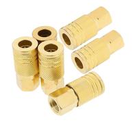 WOONEKY Kit 6 Conectores Rápidos Hembra 1/4 Npt con Rosca Cónica para Compresores de Aire Acopladores de Latón Resistentes Corrosión para Mangueras Neumáticas y Herramientas de Aire