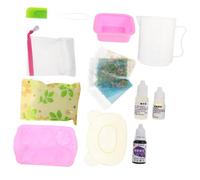 WOONEKY Kit de Fabricación de Jabón DIY para Hogar Incluye Herramientas y Materiales Seguros Fácil de Limpiar con Pigmentos y para Manualidades Familiares Color y Accesorios para