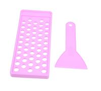WOONEKY Kit Para Hacer Bálsamo Labial Con Bandeja De Relleno De Orificios Molde De Tubos Pp Duradero Incluye Espátula Flexible Para Uso Casero y Profesional Color Púrpura