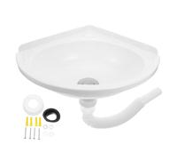 WOONEKY Lavabo de Esquina Colgante Triangular Compacto para Baño Pequeño Lavabo de Pared para y Espacios Reducidos Diseño Moderno para Optimizar Espacio Hogares Pequeños