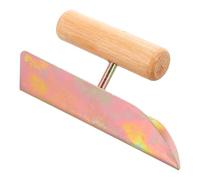 WOONEKY Llana de Esquina Grande de Mango de Madera para Acabado de Hormigón, Herramienta Manual de Albañilería, Raspador y Cortador de Masilla para Bricolaje y Construcción, Paleta