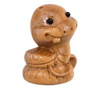 WOONEKY Llavero de Serpiente de Madera de 3x2 Cm, Colgante Artesanal del Zodíaco Chino para Manualidades, Amuleto Decorativo 2025, Figura Coleccionable de Animales, Accesorio Ligero