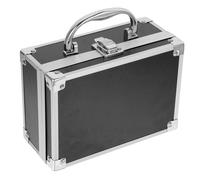 WOONEKY Maletín De Maquillaje y Estuche De Cosméticos Portátil Pequeño, Caja De Almacenamiento De Aleación De Aluminio Negra, Organizador Para Maquilladores y Uso Profesional, Adecuado Para Viajes