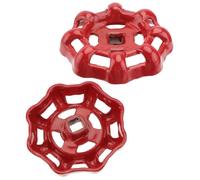 WOONEKY Manijas de Cierre de Hierro Fundido Rojas 2 Piezas, Repuesto para Válvula de Compuerta, Accesorio para Manija de Rueda de Grifo, Compatible Grifos Exteriores E Interiores,