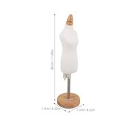 WOONEKY Maniquí de Costura Femenino 1/4 Escala con Base Redonda de Madera, Maniquí de Busto para Coser y Diseño de Ropa, Herramienta Educativa para Estudiantes de Moda, Cuerpo Naturalista