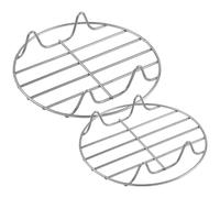 WOONEKY Mantiene el Sabor Original 2 Piezas de Acero Inoxidable Rejilla Redonda para Cocinar al Vapor, Soporte Resistente Adecuado para Cocinar Cangrejo y Tamales
