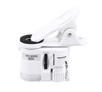 WOONEKY Microscopio Portátil para Teléfono Móvil con 60 Aumentos, Luz LED Clara, Clip Ajustable y Batería Incluida para Fotografía Ampliada y Uso Móvil