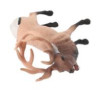 WOONEKY Modelo Animal Salvaje de Ciervo Rojo Sólido Figura Decorativa Estática de Plástico Ecológico Adorno para Hogar Oficina y Fiesta Navideña Pieza Única de 1 Unidad