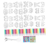 WOONEKY para colorear infantil animales en blanco máscara de carnaval para para pintar colorante de animales máscara sin pintar Papel