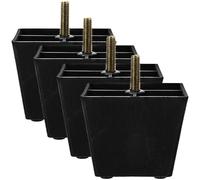 WOONEKY Patas de Repuesto para Sofá 4 Piezas Ajustables de Metal y Plástico 3 Pulgadas Cuadradas 75X75X60 MM para Muebles Sofá Sillones Armarios Altura y Estabilidad