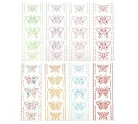 WOONEKY Pegatinas de Gemas de Imitación Acrílicas Diseño de Mariposas, 8 Sets Autoadhesivos para Decoración Creativa y Manualidades Fáciles de Usar Color Aleatorio