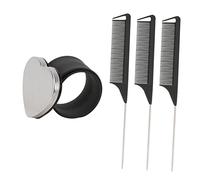 WOONEKY Peine Para Peinar El Cabello 4 Piezas Negro U-shaped Silicona Duradero Para Peluqueros Pulsera Creativa Porta Pinzas y Uso Profesional