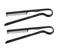 WOONEKY Peines en Forma de V Cabello Negro Abs, 2 Piezas Diseño Ergonómico para Peinado Rápido y Protección de Manos en Salones y Uso Diario