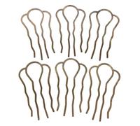 WOONEKY Peines Laterales Forma De u Para Cabello 6 Piezas Tamaño Metal Resistente Color Bronce Vintage Para Mujeres y Niñas Uso Diario Peinados Moños Accesorios Para Recogidos