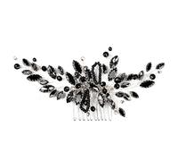 WOONEKY Peineta Nupcial Para El Pelo Con Cristales Y Garras De Cristal Negras Accesorio Elegante Para El Pelo Para Ocasiones Especiales