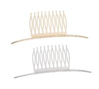 WOONEKY Peinetas Laterales Cabello 2 Pcs Tamaño Estándar Diseño Clásico Dorado y Blanco Peine Para Mujer Niñas Uso Diario y Accesorios Para Tocados y Velo De Novia