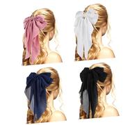 WOONEKY Pelo Lazo de Satén 4 Pcs Horquillas para Niñas Accesorios Cabello Diseño Creativo Fáciles de Usar para Niñas y Mujeres Sujeción Estable