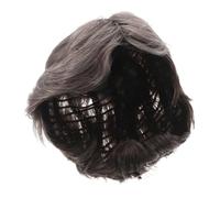 WOONEKY Peluca Sintética Gris Plata para Hombre 1 Unidad Corta Resistente al Calor Parte Inclinada para Cosplay y Fiestas de Halloween Aspecto Natural y Cómoda