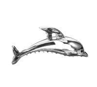 WOONEKY Pinza Cabello Forma De Delfín Plateada, Pequeña Pinza De Garra Metálica Para Cabello Fino, Sujeción Fuerte Para Mujeres y Niñas, Accesorio Divertido Para Peinados Diarios