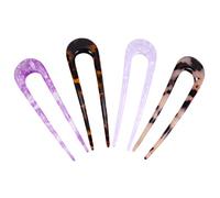 WOONEKY Pinza Para El Pelo Forma De u 4pcs Horquillas Acetato Fácil De Usar Ideal Para Bodas y Fiestas