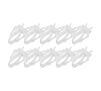 WOONEKY Pinzas para Comida de Aves Diseño Simple de Plástico Blanco, Abrazadera para Vegetales Que Reduce el Desperdicio de Alimento en Jaulas de Pájaros, Paquete de 10 Unidades