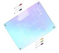 WOONEKY Pizarra Magnética Transparente para Nevera con Rotuladores Borrado Seco Tablero Planificador Semanal Magnético Organizador de Calendario y Mensajes para Cocina y Oficina