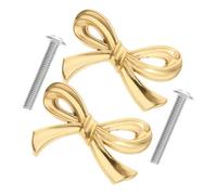 WOONEKY Pomo Pequeño de Armario y Tirador de Cajón de Cómoda Latón Forjado Diseño de Lazo 2 Unidades para Armarios Alacenas y Roperos Uso Cocina Dormitorio y Sala de Estar