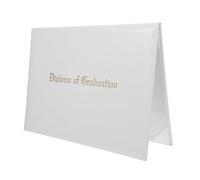 WOONEKY Portacertificados de Graduación A4 Cubierta en Color Claro y Estampado en Lámina Dorada, Carpeta de Cartón Ranuras para Diplomas, Estuche para Certificados y Documentos Escolares,