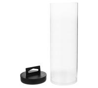 WOONEKY Portapelotas de Tenis Transparente de PVC Tapa Negra, Soporte Portátil para 3 Bolas Fácil de Almacenar y Transportar en Bolsa o Coche