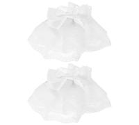 WOONEKY Puños de Encaje Blanco de Tela Delicada 1 Par para Mujer de Mangas Góticas Accesorios Elegantes para Boda y Fiesta Prom