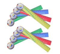 WOONEKY Regla de Madera para 18 Cm Diseño de Fútbol, 20 Unidades Surtidas, Herramienta de Dibujo y Material Escolar Resistente Decoloración para Aula y Manualidades Color