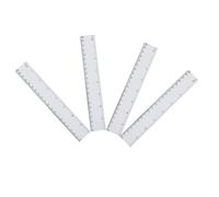 WOONEKY Regla de Plástico de 20 Cm Doble Escala en Pulgadas y Centímetros, 4 Piezas, Herramienta de Medición Rígida para Dibujo y Uso en Casa o Biblioteca