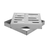 WOONEKY Rejilla de Drenaje Cuadrada de Acero Inoxidable Resistente y Pesada para Canaletas de Entrada Cubierta de Drenaje de Zanja para Garaje Patio y Manejo de Aguas Pluviales