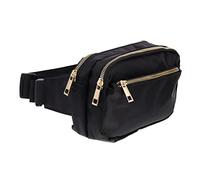 WOONEKY Riñonera De Cintura Portátil y Ajustable para Mujer Bolsa Deportiva Negra Ligera De Nylon Bolsa para Correr Senderismo y Ciclismo para Exterior y Viaje