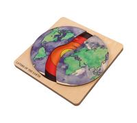 WOONEKY Rompecabezas De La Estructura De La Capa De Rompecabezas Globo Terráqueo para De Forma De Madera