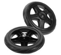 WOONEKY Ruedas para Carrito de Compra 2 Piezas Plástico Negro Ruedas Pequeñas Aplicables para Carro Utilitario Reemplazo Rodantes Uso en Escaleras Manejo Materiales