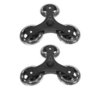 WOONEKY Ruedas Triangulares de Repuesto para Carros de Compra Plegables y Carros de Lavandería, Juego de 2 Piezas Rodamiento y Sistema de Bloqueo, Material Resistente