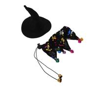 WOONEKY Sombrero de Bruja para Perros Disfraz de Halloween con Cascabel de Mago para Gatos Disfraces de Fiesta para Mascotas Pequeños para Celebraciones de Cumpleaños y Cosplay