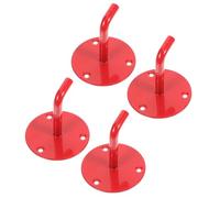 WOONEKY Soporte para Extintor de Incendios de Hierro Rojo Gancho Fijo para Extintores Co2 de 2 a 9 Kg 4 Unidades Montaje en Pared para Construcción Almacenes y Escuelas