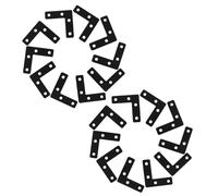 WOONEKY Soportes de Esquina en L 20 Unidades, Acero Inoxidable Negro 5x5 Cm, Soporte Angular para Muebles de Madera, Fijación Plana para Estantes y Bricolaje en Hogar y Oficina