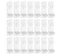 WOONEKY Soportes Transparentes para Estantes de Armario de Cocina 60 Unidades Clavijas de Plástico Autoblocantes Rectangulares Curvadas 51X175X22 MM Clips de Seguridad para Muebles y