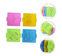 WOONEKY Tablero Uñas Educativo para Matemáticas Primaria con Placa Uñas Doble Cara y Bandas Elásticas para Aprendizaje Geométrico Color Aleatorio